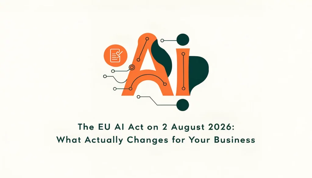 Illustration of the EU AI Act 2 August 2026 changes for European businesses